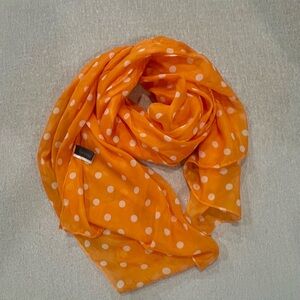 Vibrant Orange Polka Dot Scarf